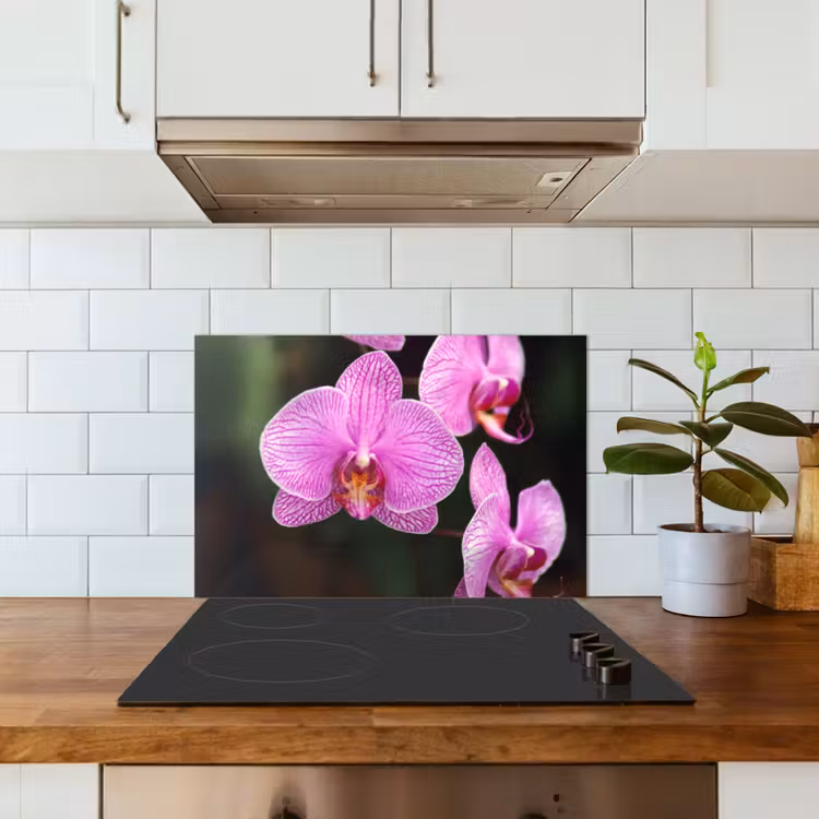 Spatscherm keuken - Roze orchidee — 6
