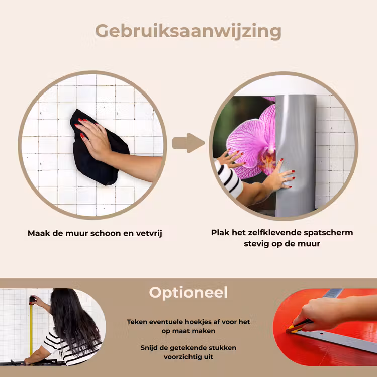 Spatscherm keuken - Roze orchidee — 8