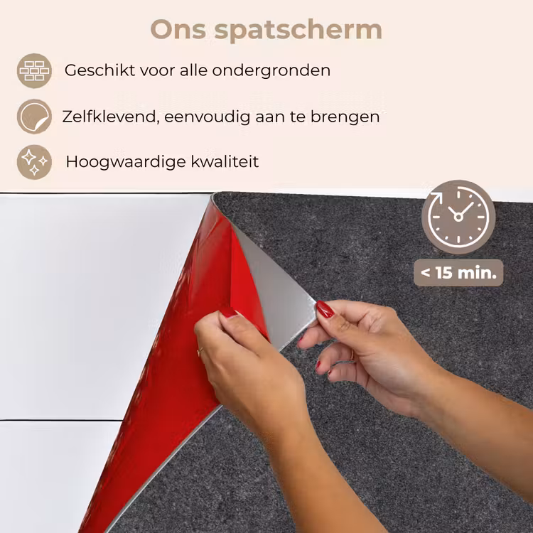 Spatscherm keuken - Betonlook Antraciet met Scheur — 4