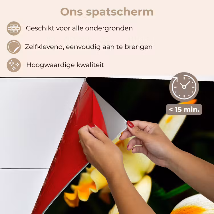 Spatscherm keuken - Twee orchideebloemen — 4