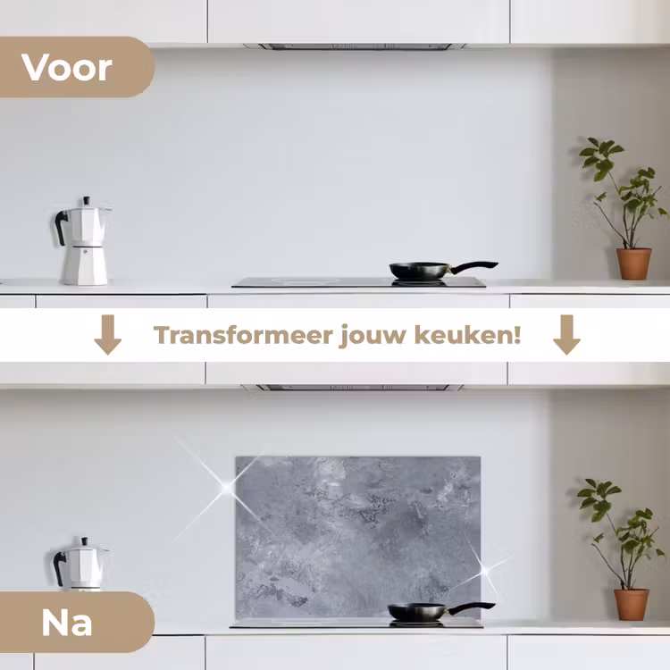 Spatscherm keuken - Betonlook Grijs Gevlekt — 3