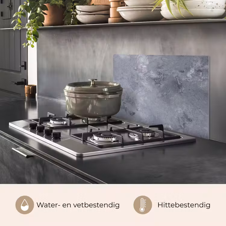 Spatscherm keuken - Betonlook Grijs Gevlekt — 7