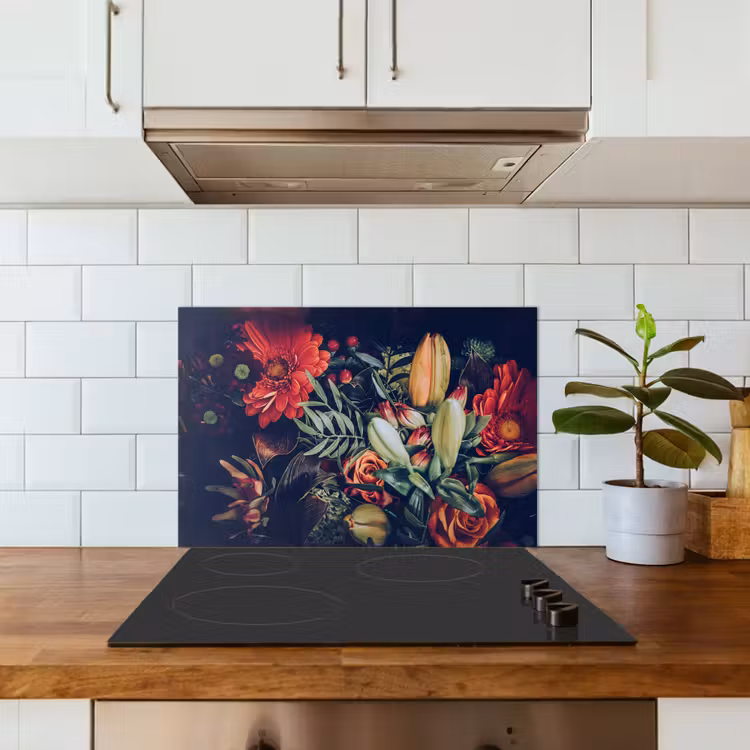 Spatscherm keuken - Boeket - Stilleven - Bloemen - Planten - Rood — 6