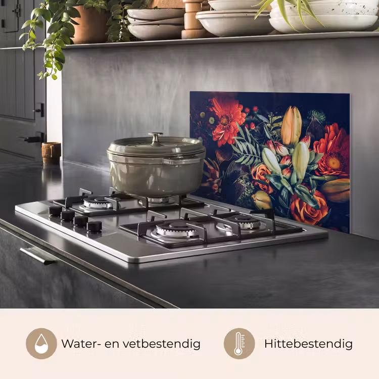 Spatscherm keuken - Boeket - Stilleven - Bloemen - Planten - Rood — 7