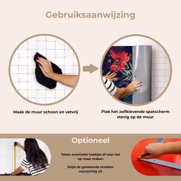 Spatscherm keuken - Boeket - Stilleven - Bloemen - Planten - Rood — 8