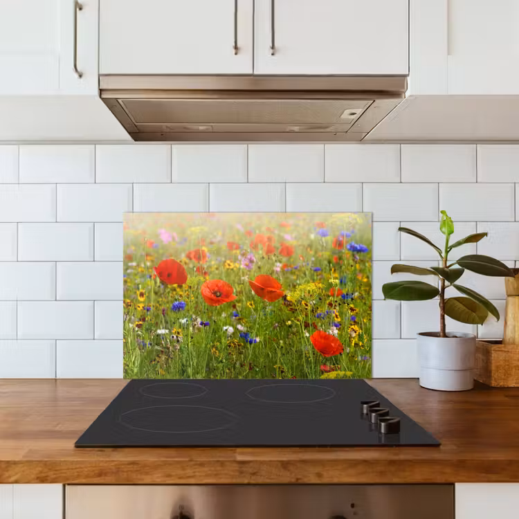 Spatscherm keuken - Bloeiend Veld in Zomergloed — 6