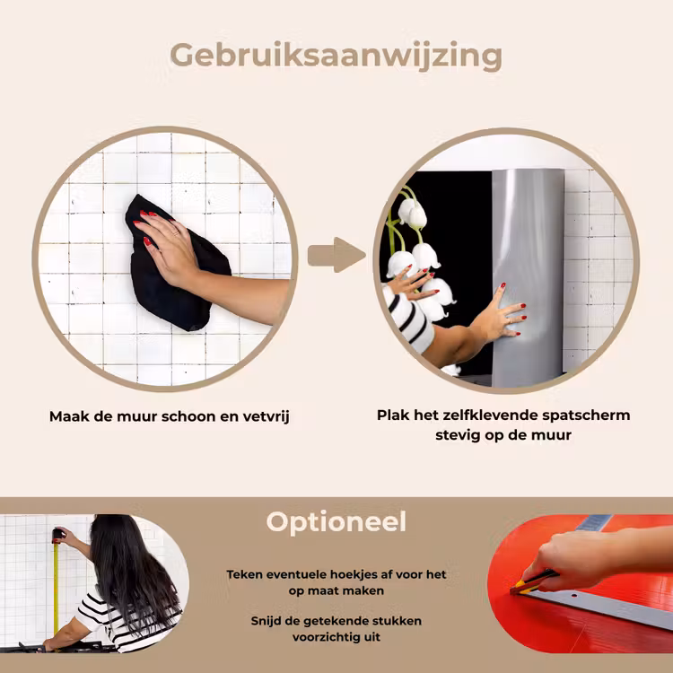 Spatscherm keuken - Lelietjes van dalen - Bloemen - Zwart - Flora — 8