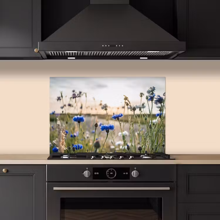 Spatscherm keuken - Zomeravond met Korenbloemen — 2