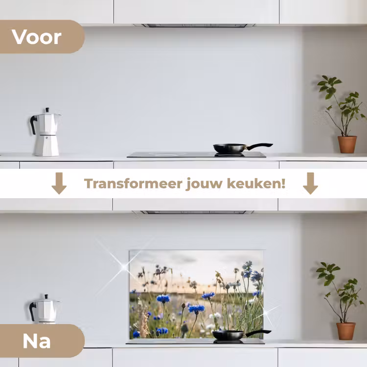 Spatscherm keuken - Zomeravond met Korenbloemen — 3