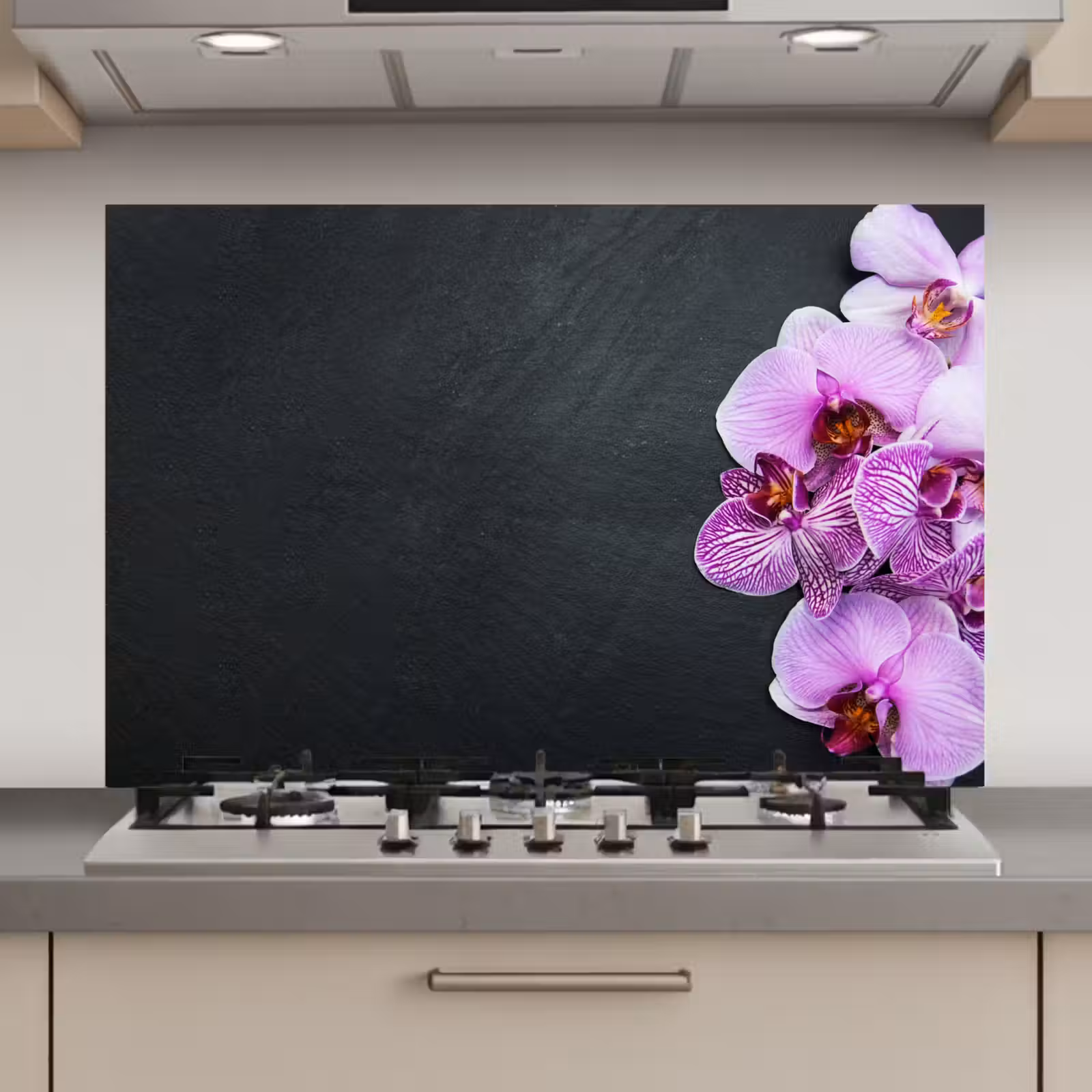 Spatscherm keuken - Orchidee - Bloemen - Roze - Flora — 1