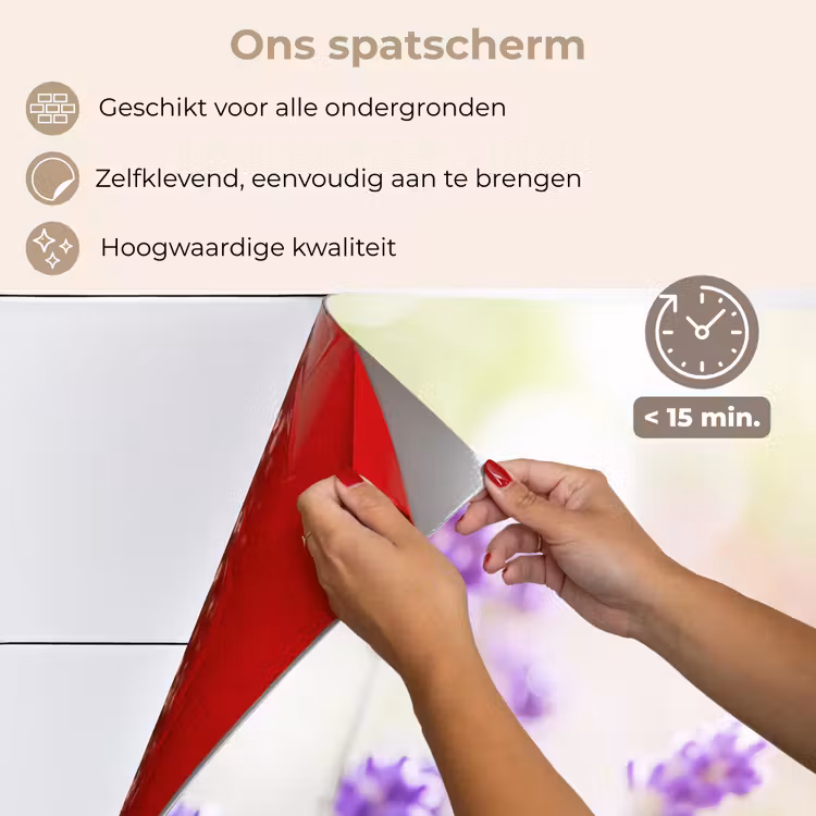 Spatscherm keuken - Lavendel - Vlinder - Bloemen — 4