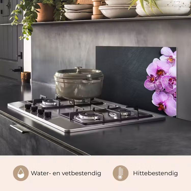 Spatscherm keuken - Orchidee - Bloemen - Roze - Flora — 7