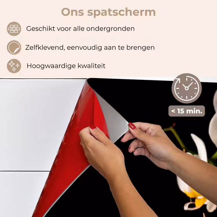 Spatscherm keuken - Contrastrijke Orchideeën — 4