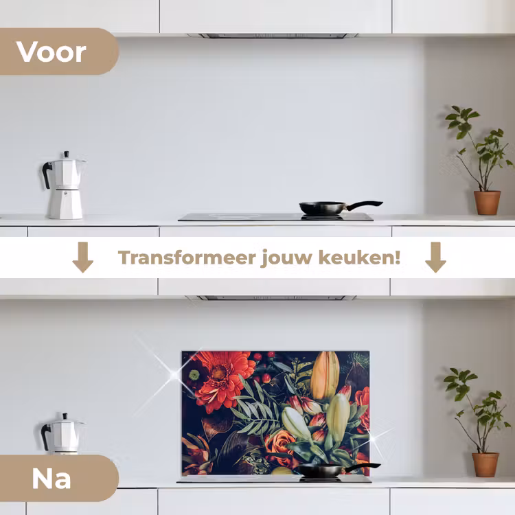 Spatscherm keuken - Herfstboeket in Fluweel — 3