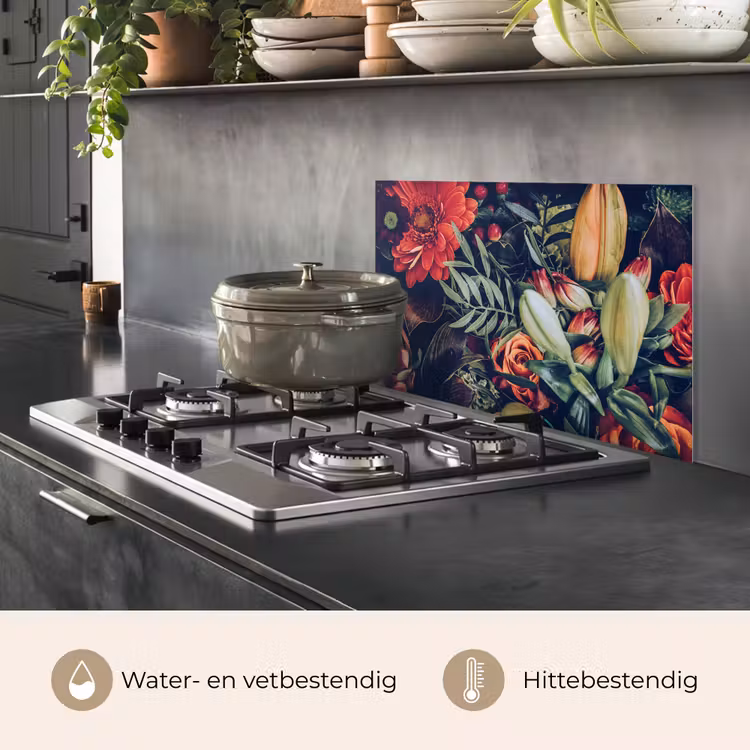 Spatscherm keuken - Herfstboeket in Fluweel — 7