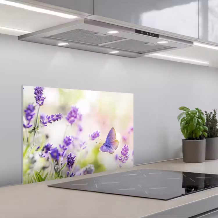 Spatscherm keuken - Lavendeldroom met Vlinder — 5