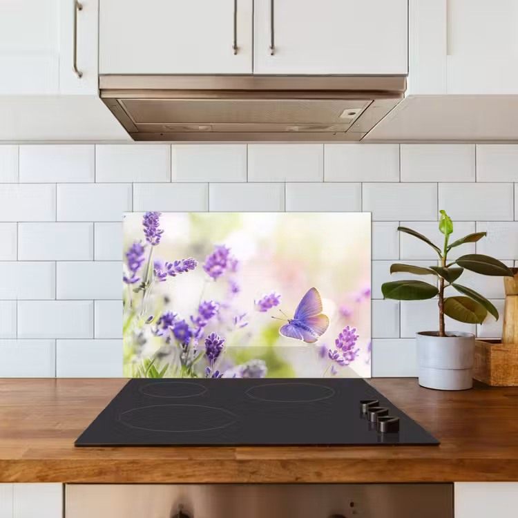 Spatscherm keuken - Lavendeldroom met Vlinder — 6