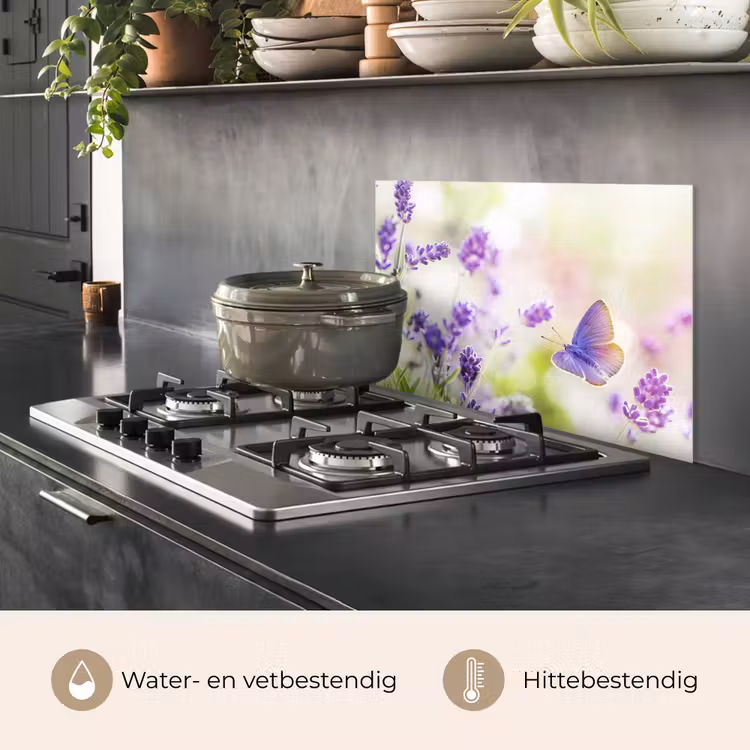 Spatscherm keuken - Lavendeldroom met Vlinder — 7