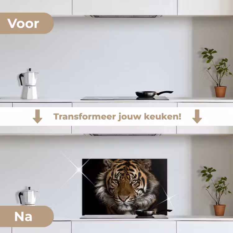 Spatscherm keuken - Tijger - Wilde dieren - Portret — 3