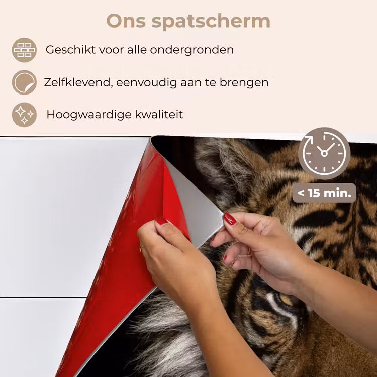 Spatscherm keuken - Tijger - Wilde dieren - Portret — 4