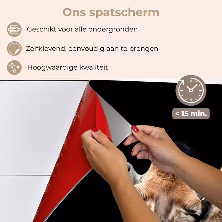 Spatscherm keuken - Giraffe - Dieren - Zwart - Portret - Dieren — 4