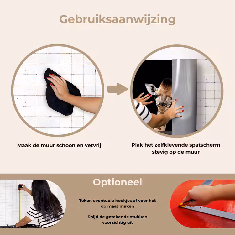 Spatscherm keuken - Giraffe - Dieren - Zwart - Portret - Dieren — 8