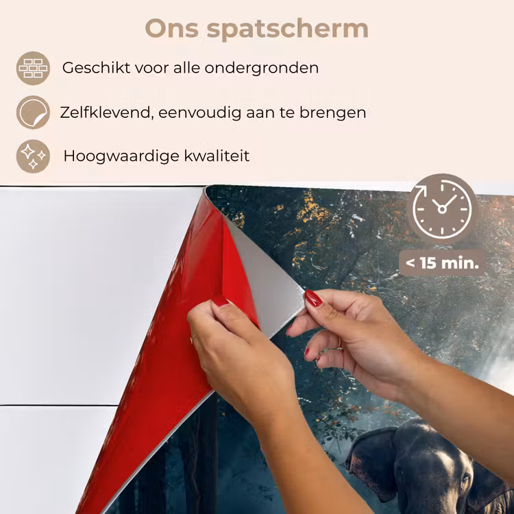 Spatscherm keuken - Olifant - Dieren - Licht - Bos - Natuur - Wilde dieren — 4