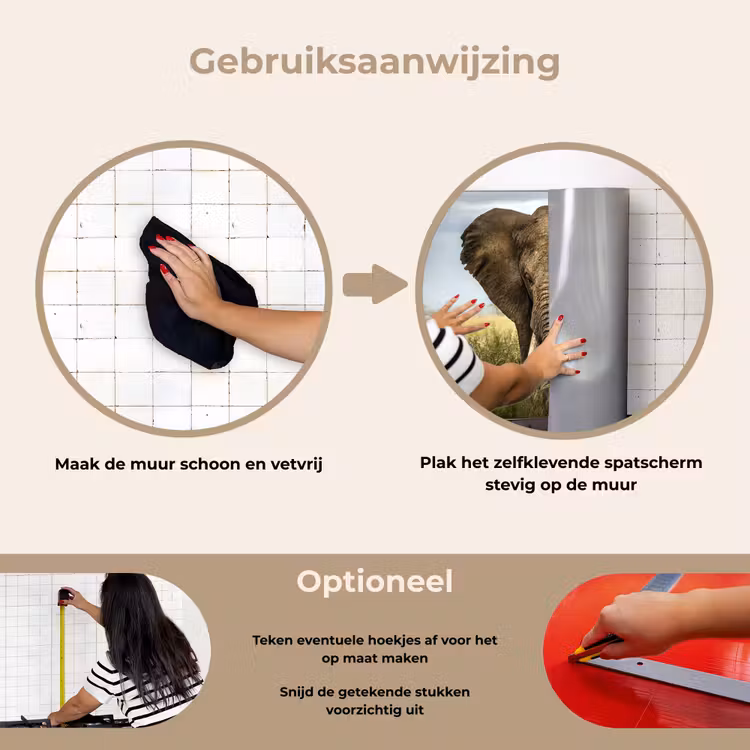 Spatscherm keuken - Olifant - Natuur - Gras - Dieren - Landschap — 8
