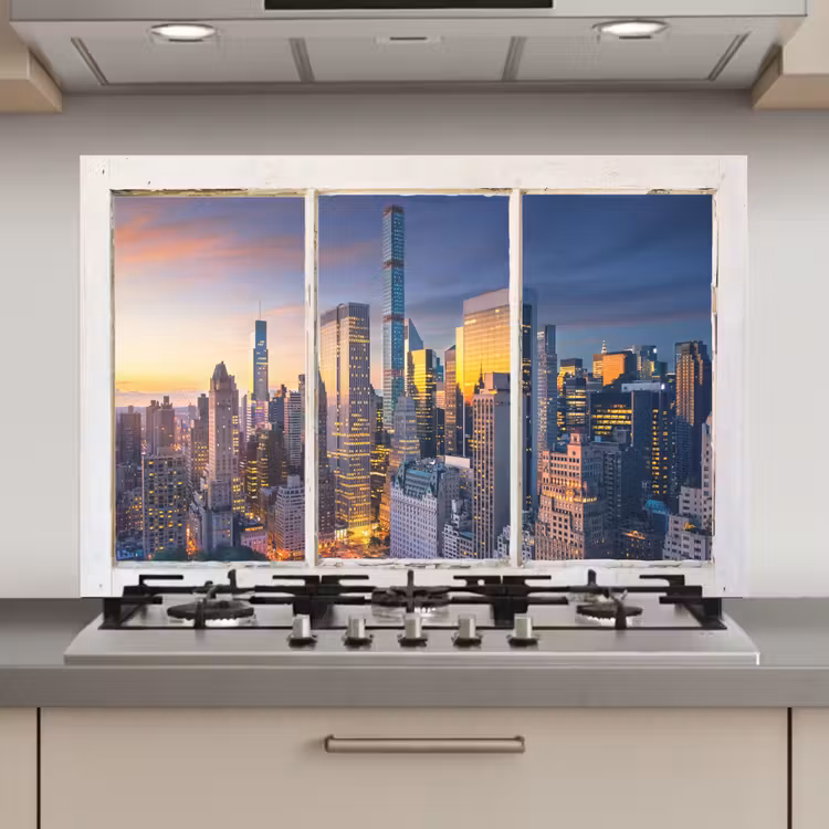 Spatscherm keuken - New York - Doorkijk - Skyline — 1