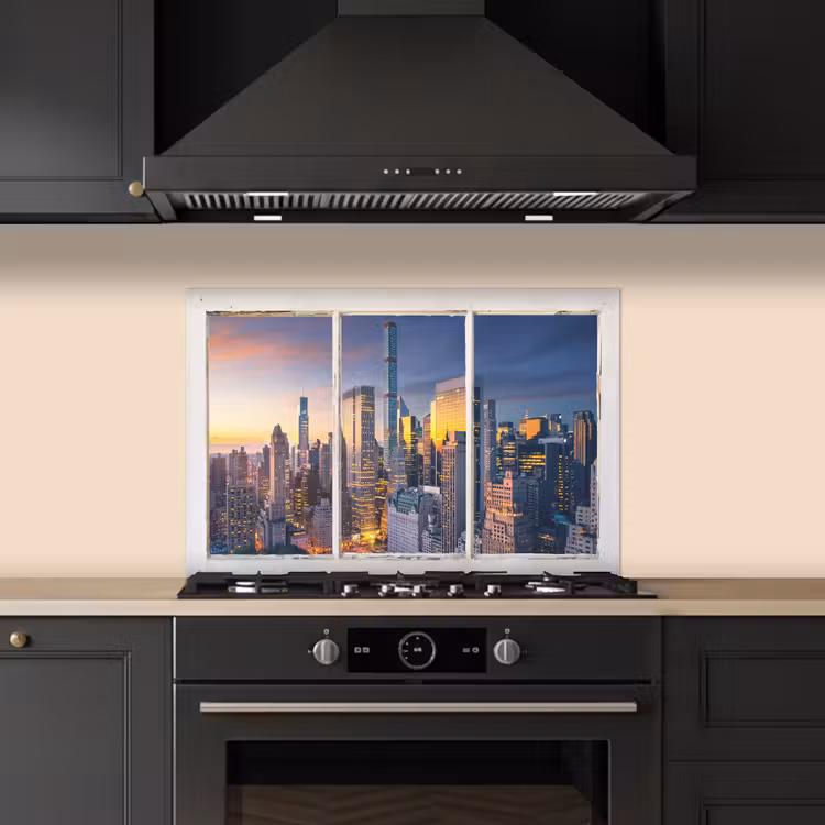 Spatscherm keuken - New York - Doorkijk - Skyline — 2