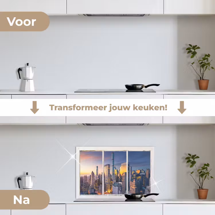Spatscherm keuken - New York - Doorkijk - Skyline — 3