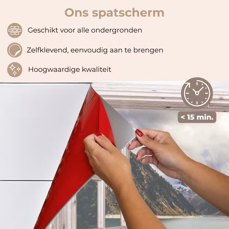 Spatscherm keuken - Doorkijk - Water - Berg — 4