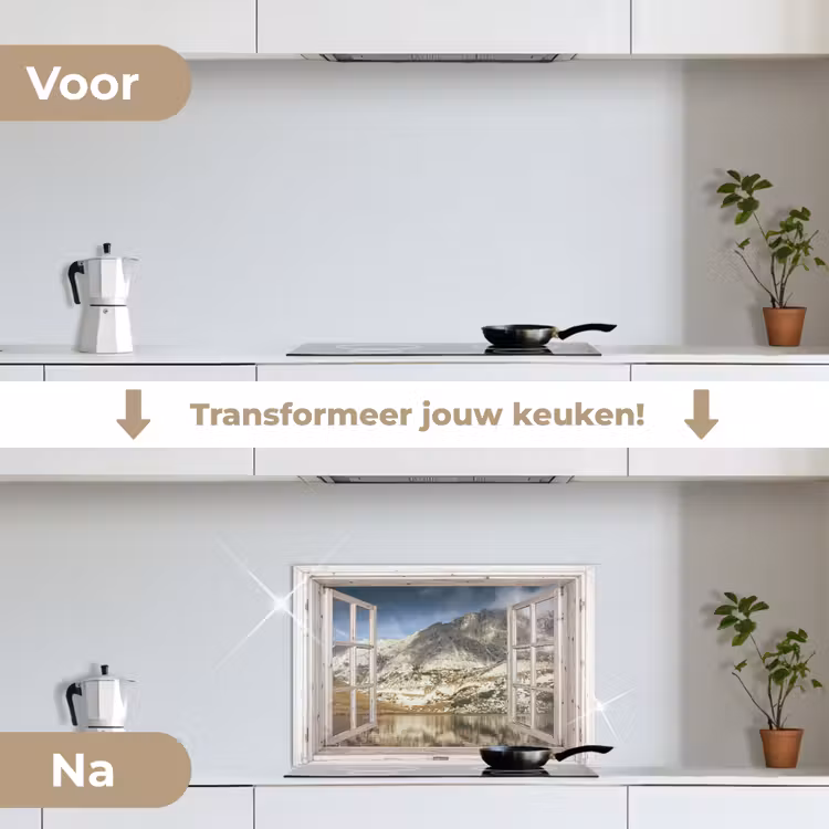 Spatscherm keuken - Doorkijk - Water - Bergen — 3