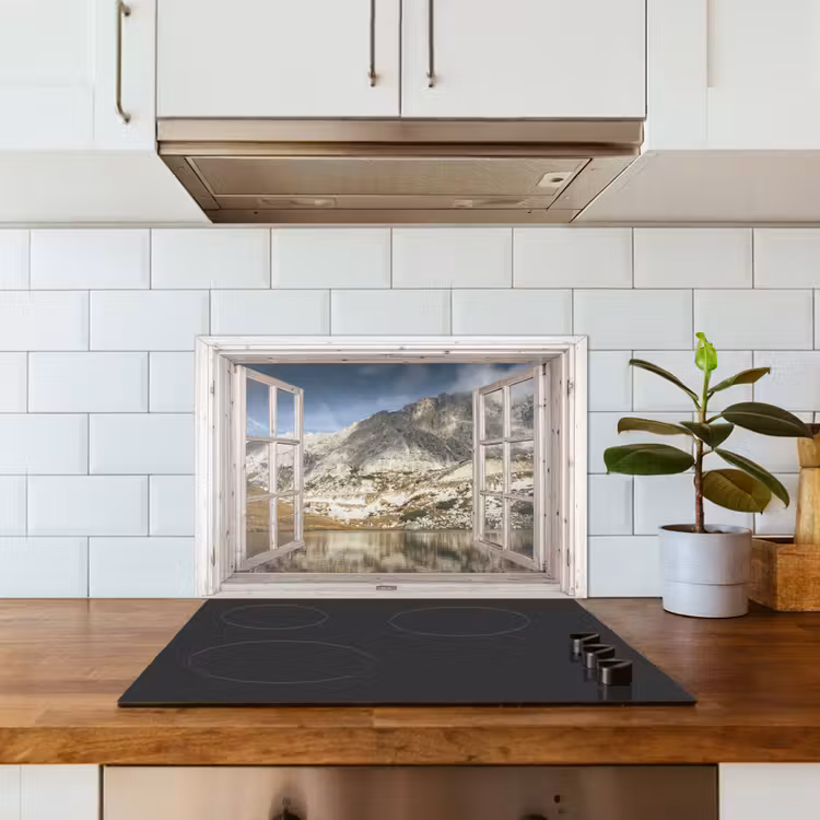 Spatscherm keuken - Doorkijk - Water - Bergen — 6