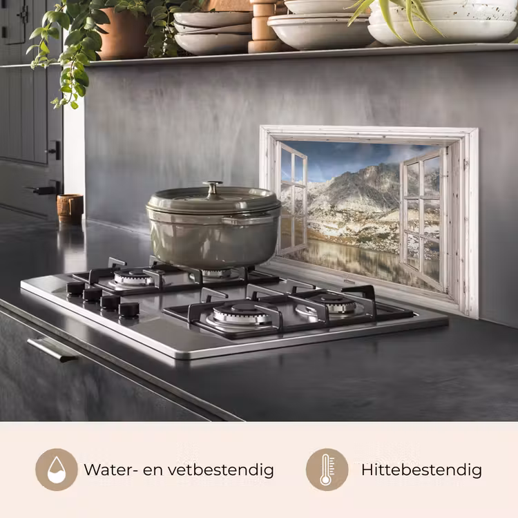 Spatscherm keuken - Doorkijk - Water - Bergen — 7