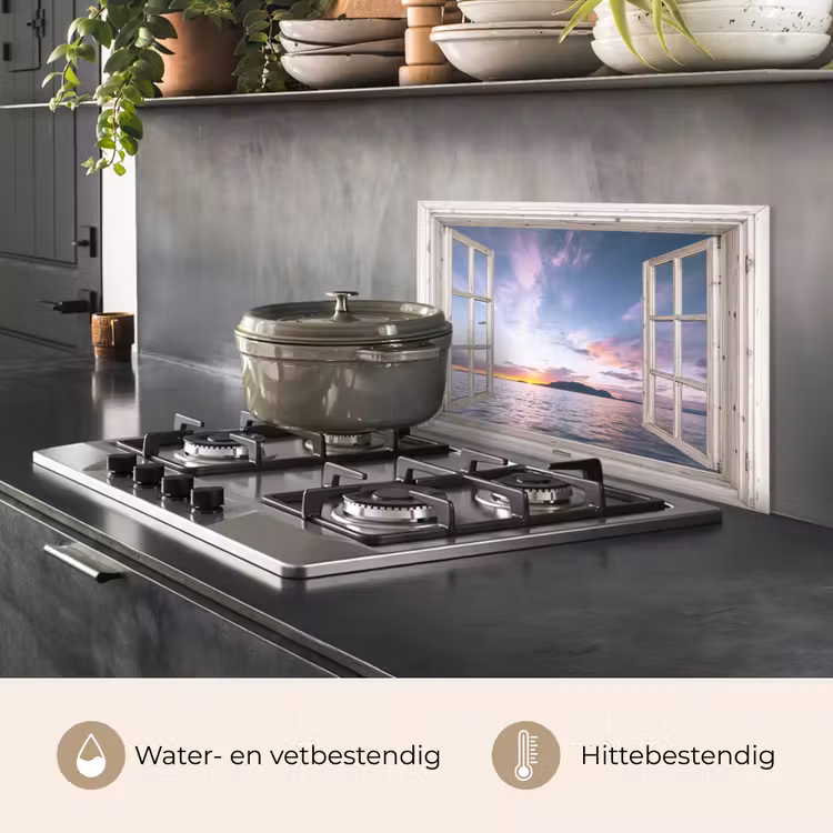 Spatscherm keuken - Doorkijk - Zee - Eiland — 7