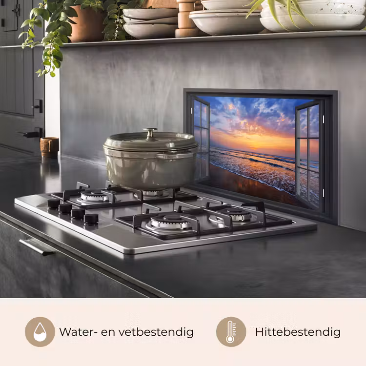 Spatscherm keuken - Doorkijk - Zee - Strand — 7