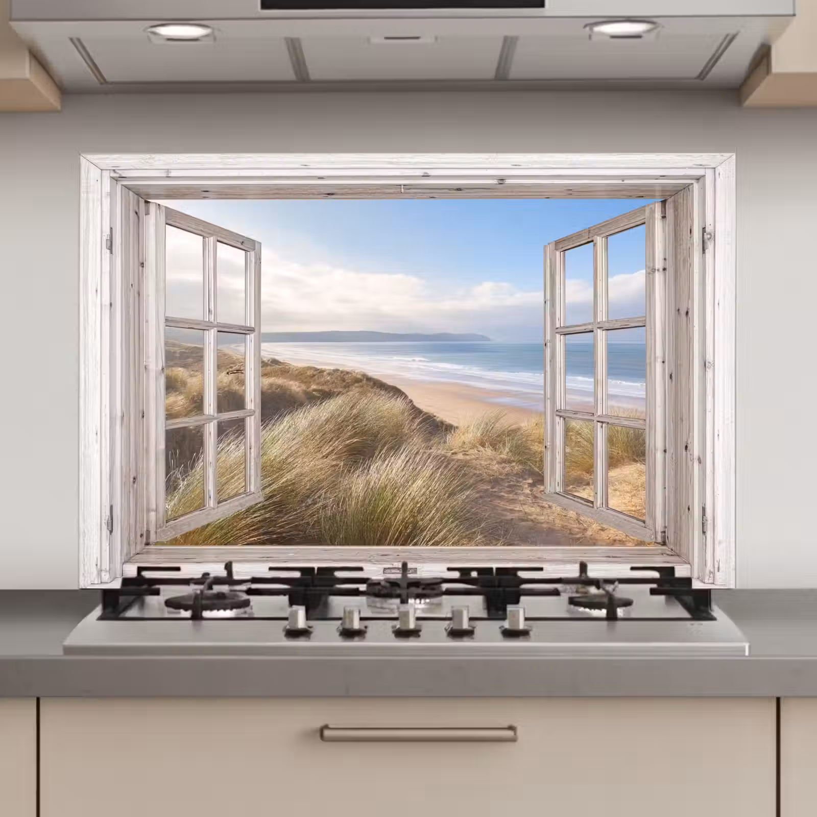 Spatscherm keuken - Duinenzicht op Oceaan — 1