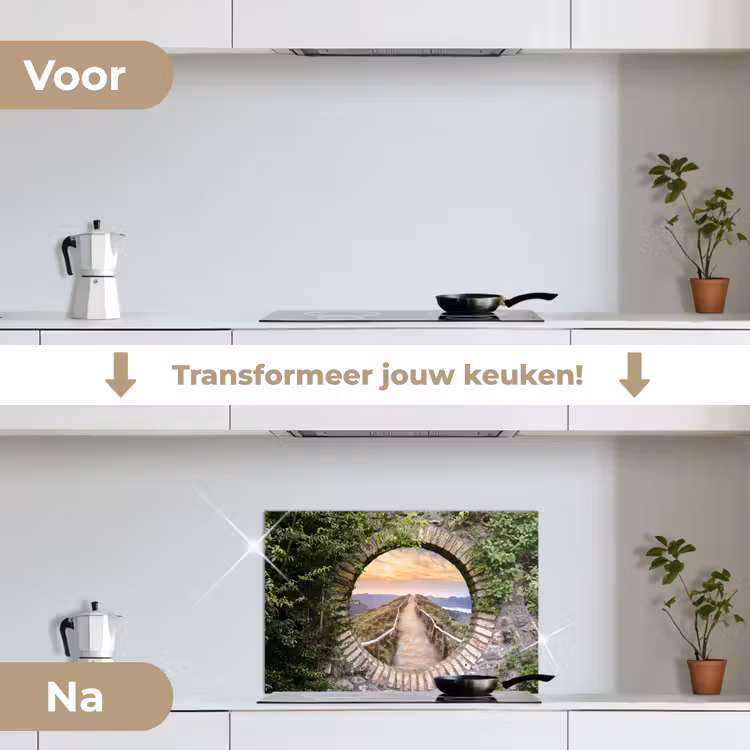 Spatscherm keuken - Brug - Zee - Doorkijk - Zomer — 3