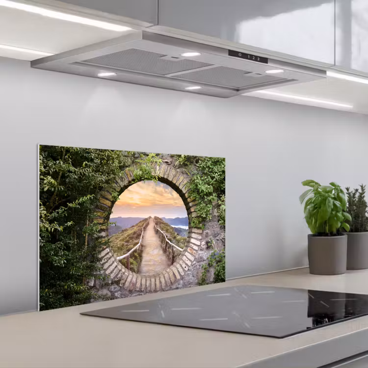 Spatscherm keuken - Brug - Zee - Doorkijk - Zomer — 5