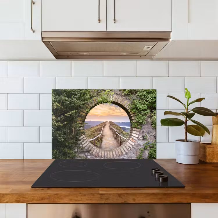 Spatscherm keuken - Brug - Zee - Doorkijk - Zomer — 6