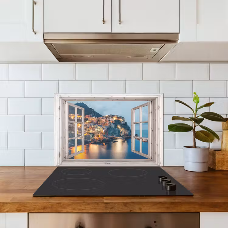 Spatscherm keuken - Doorkijk - Italië - Zee — 6