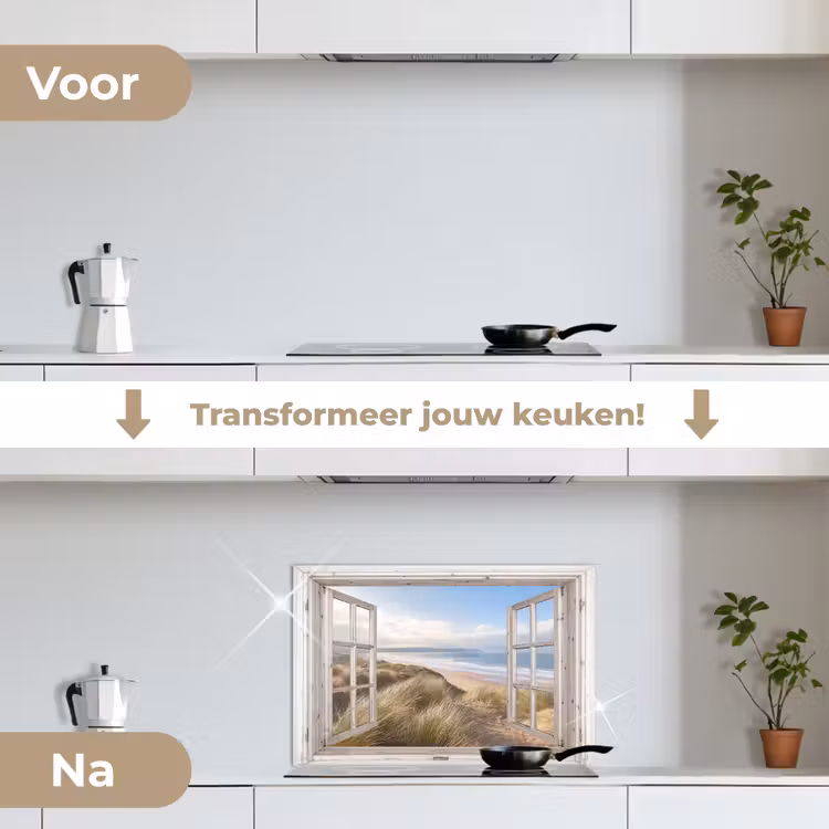 Spatscherm keuken - Duinenzicht op Oceaan — 3