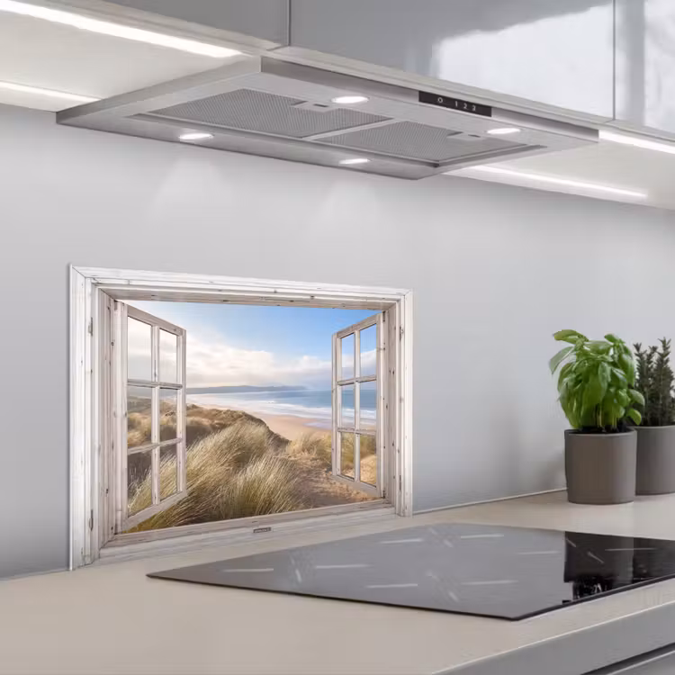 Spatscherm keuken - Duinenzicht op Oceaan — 5