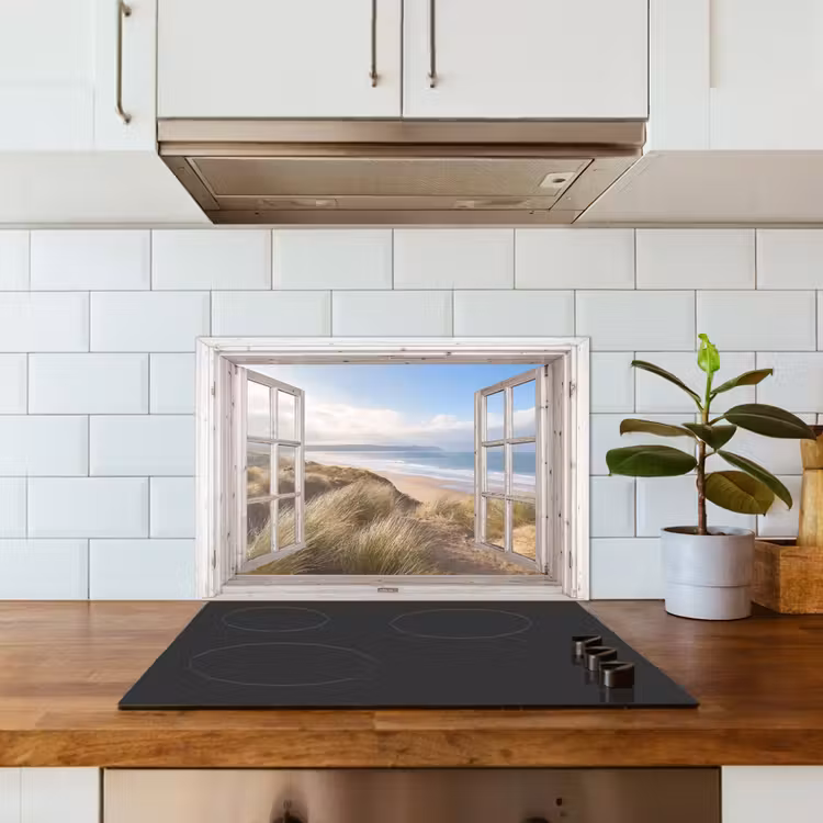 Spatscherm keuken - Duinenzicht op Oceaan — 6