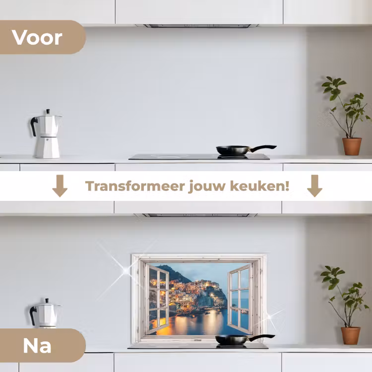 Spatscherm keuken - Middellandse Zee Schoonheid bij Schemer — 3