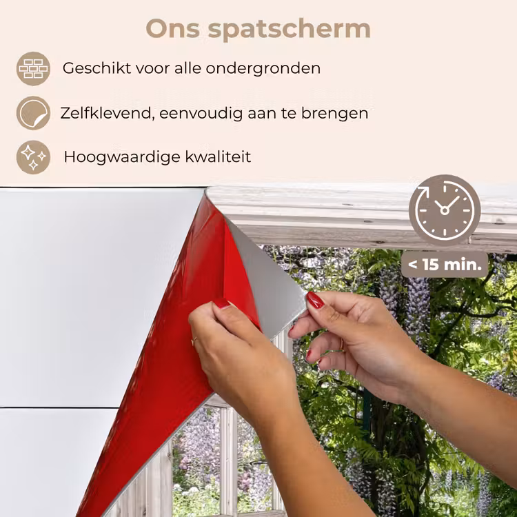 Spatscherm keuken - Uitzicht op de Wisteriatuin — 4