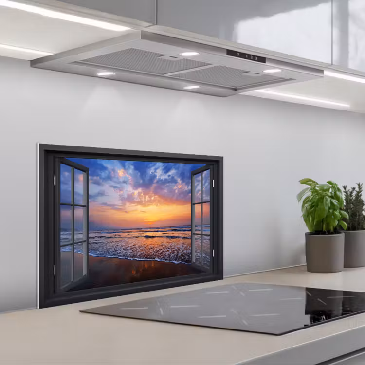 Spatscherm keuken - Zonsondergang aan Zee Gezichtspunt — 5