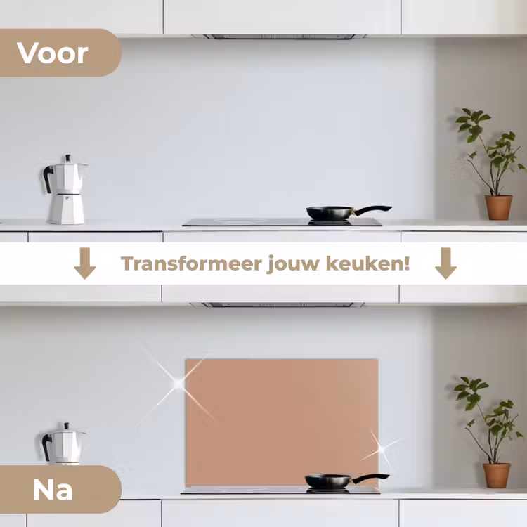 Spatscherm keuken - Beige - Kleur - Roze — 3