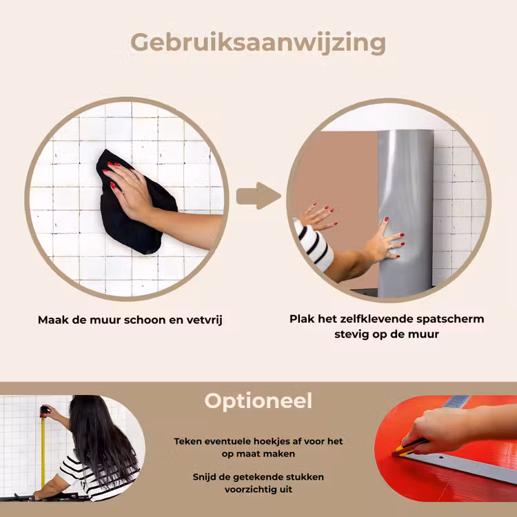 Spatscherm keuken - Beige - Kleur - Roze — 8